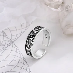 925 Sterling Silver Sun Moon Rings For Women Engagement Luxury Jewelry Vintage Accessories Wholesale