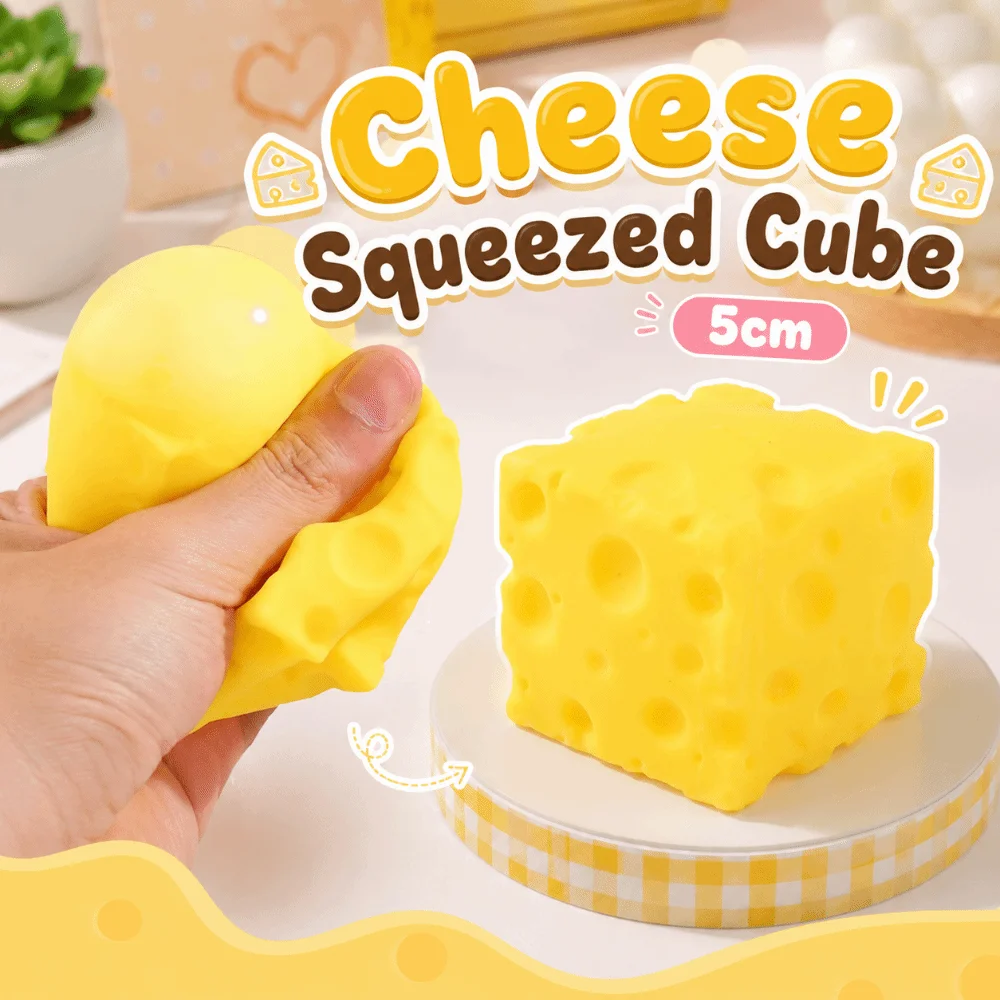 5cm Cheese Squeezed Cube Super Soft Anxiety Relief Slow Rebound Fidget Toy Comfortable Hand Relax Cheese Squishy Toy