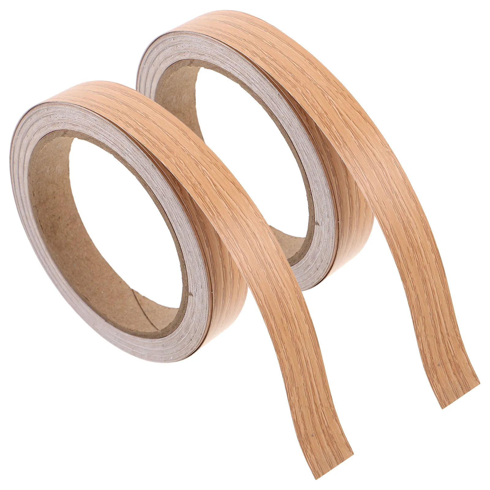 2 Rolls Wood Grain Repair Tape 1000x1.8cm Khaki Self Adhesive Edge Banding Strip for Kitchen Cabinet Wardrobe Furniture Veneer