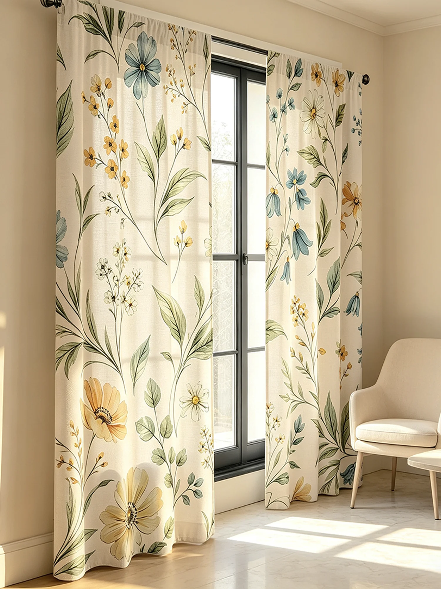 2PCS Watercolor Wildflower Pri - огляд і ціна Blackout Curtain Nursery