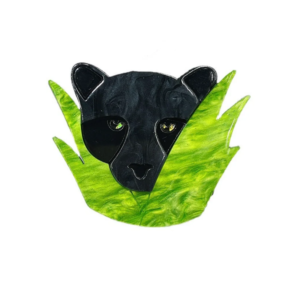 Night Hunter Jungle Shadow Black Panther Pin Acetic Acid Sheet Acrylic Brooch Banquet Formal Coat Suit Decoration Accessories