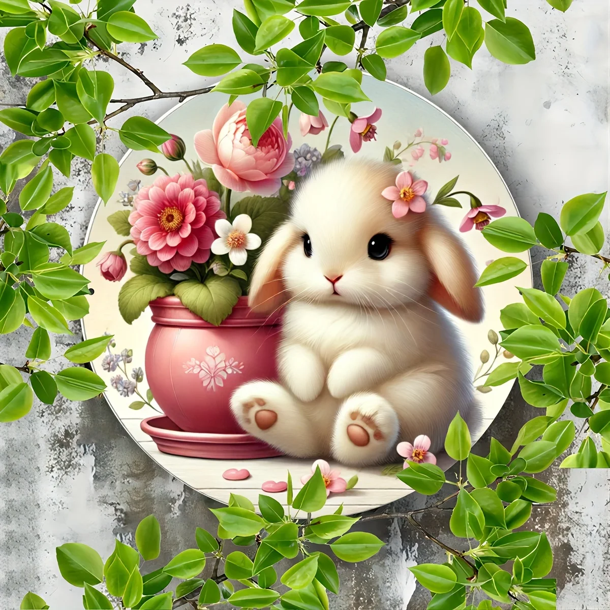 لافتة ألومنيوم لإكليل سلة أرنب عيد الفصح الريفي - لوحة معدنية لديكور المنزل والحرف الفنية ومستلزمات القصاصات #4