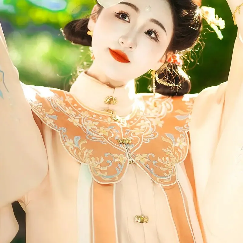 

AAA 2025 оригинальная китайская династия Мин женская юбка-лошадь облако с вышивкой на плечах свежий элегантный комплект платья феи ханьфу