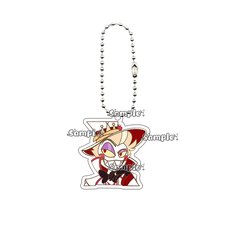 Cartoon Hazbin Hotel Charlie Alastor Angel Dust Husk Character Anime Keychain Pendant Accessory Backpack Charm Decoration Gifts view 4
