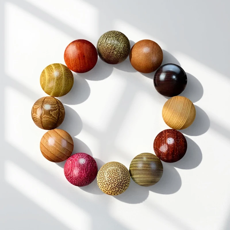 

Natural Wood Wooden Beads 20mm 12 Pieces Jewelry Multicolor Wood Wooden Beaded Craft Gift Bracelet
