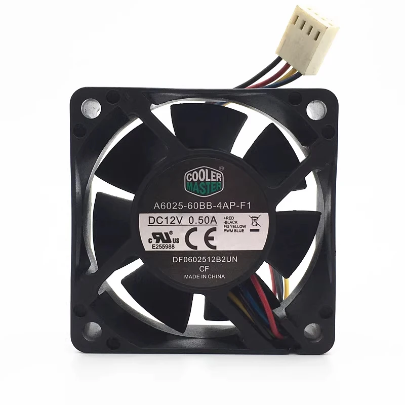 hjy-1-個クーラーマスター-a6025-60bb-4ap-f1-dc12v-050a-4-ピン冷却ファン-6025-6-センチメートル