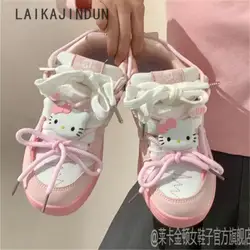 Sanrios Anime Hello Kitty białe buty trampki uniwersalne kreskówki sportowe światło oddychające buty na co dzień ładna dziewczyna na zakupy