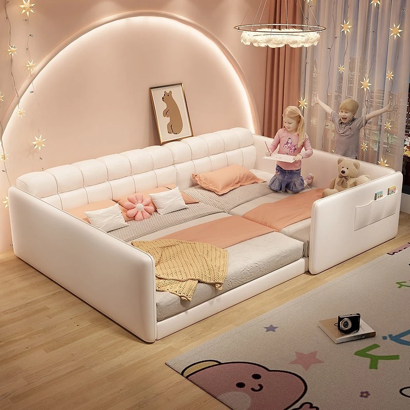 

Tatami Modern and Simple Combination Children's Splicing Family of Four Parent-child Beds with Wideband Guardrails