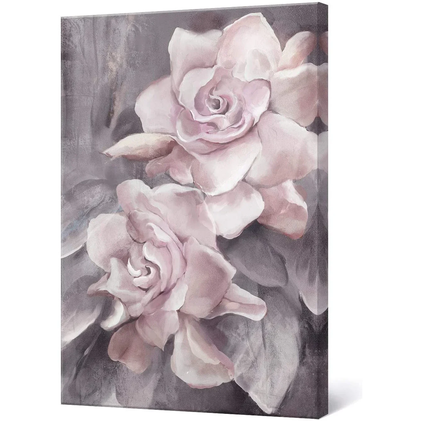 Floral Pink and Gray Rose Posters Pictures Canvas Wall Art Decorative Print Home Decor Paintings Living Room Decoration