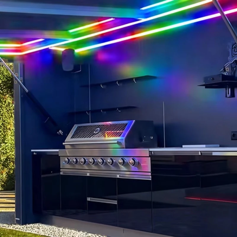 Customized Modular Weatherproof  with Outdoor Kitchen Pavilion Featuring Electric Grill Sink Stainless Steel Construction