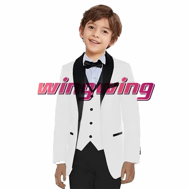 Boys Suits Wedding Tuxedo Blazer Three Piece Kids Jackets Pant Vest Bow Tie Fashion Cool Clothes Summer