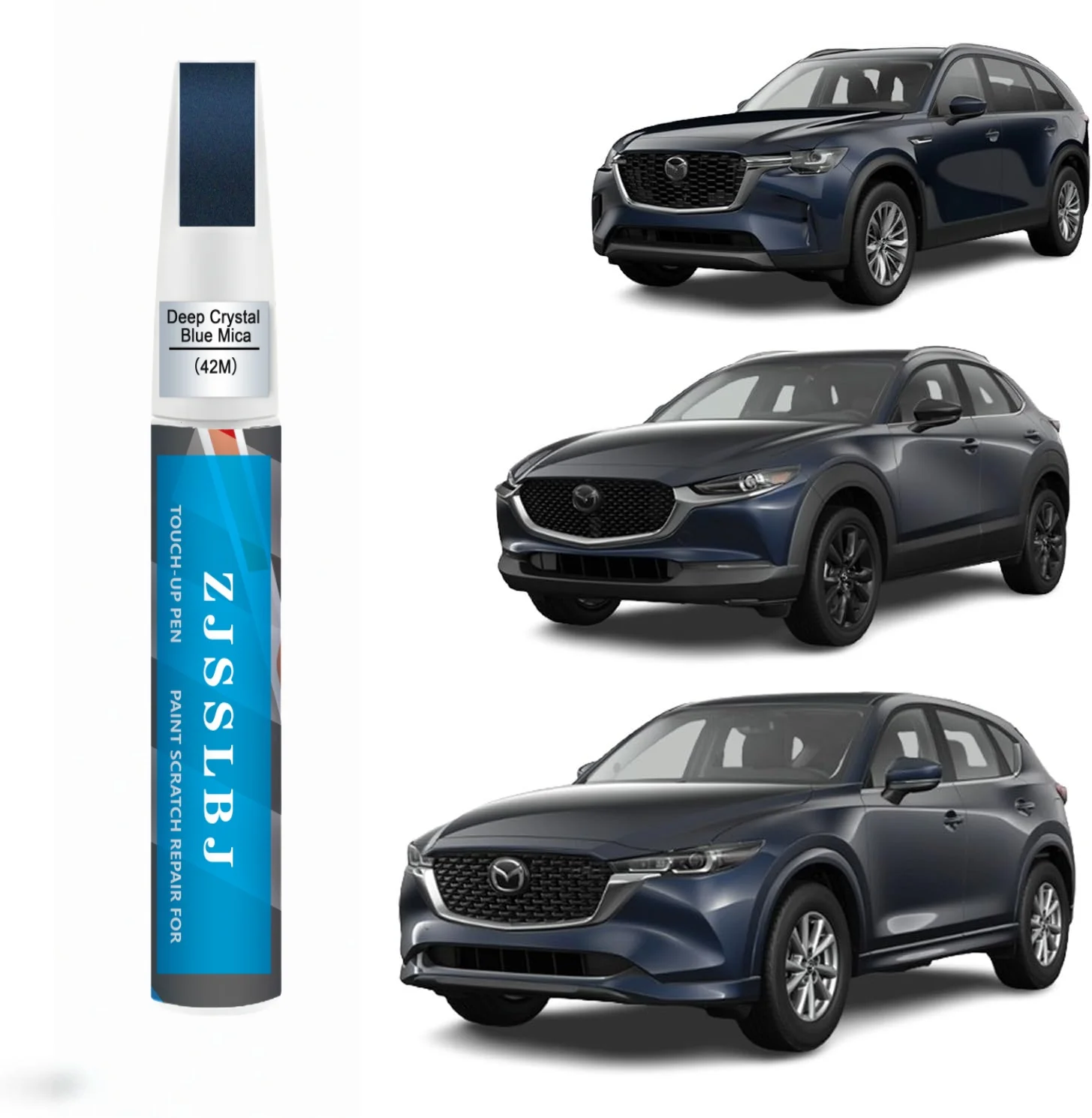 Car Touch Up Paint(Deep Crystal Blue Mica(42M)) for Mazda, Car Paint Scratch Repair Kit, Quick & Easy Solution to Repair