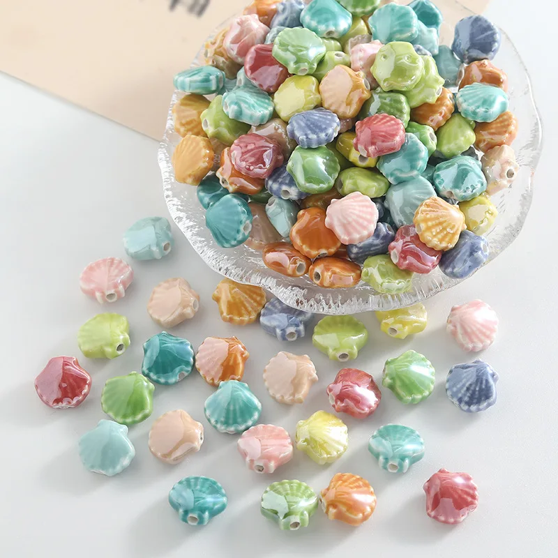 10PCS New Small Shell Ceramics Beads For Jewelry Making Interval Bead Necklace Bracelet Craft DIY Supplie