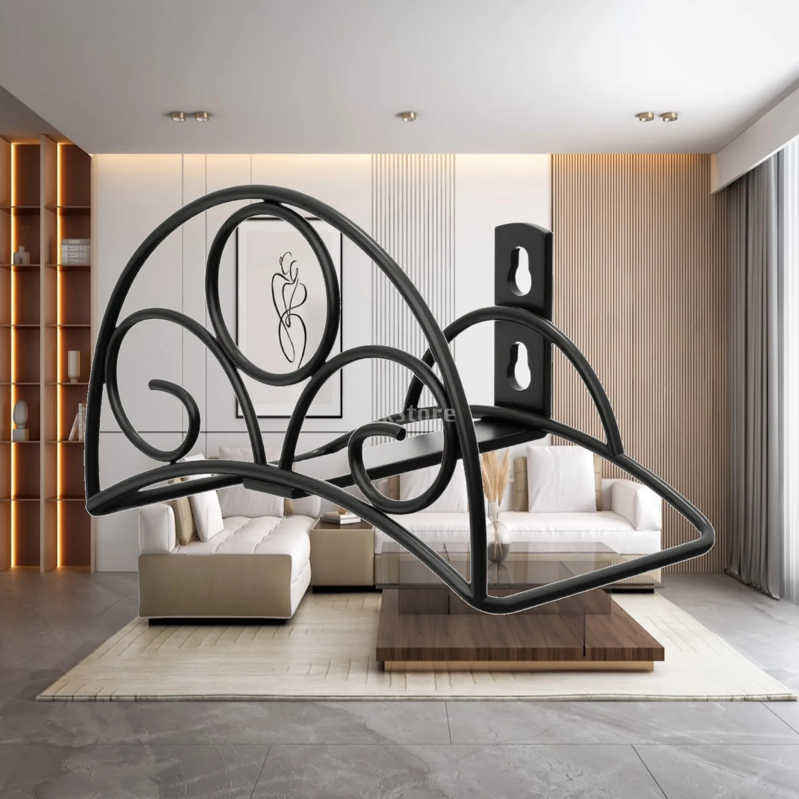 metal-hose-rack-with-scrollwork-decorative-wall-mounted-hose-holder-organizer-easy-install-hardware-space-saving-for-gardeners