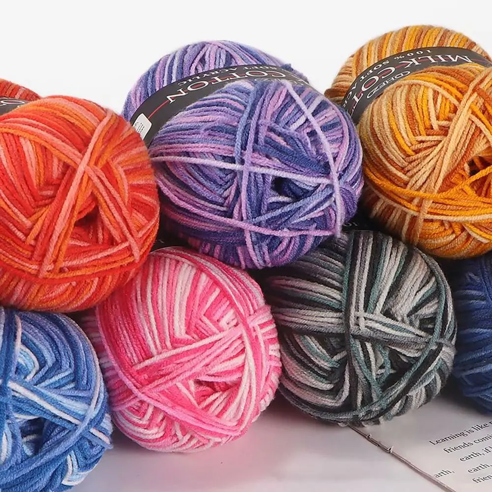 Fil de coton laitier à 3 brins pour artisanat tissé à la main, couture colorée, chapeau, sac, chaussure, poupée, pull, crochet, laine