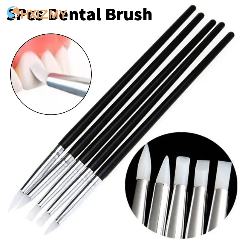 

5Pcs Dental Resin Shaping Brush Pens Silicone Nails Art Brushes Various Size Dentistry Composite Cement Porcelain Teeth