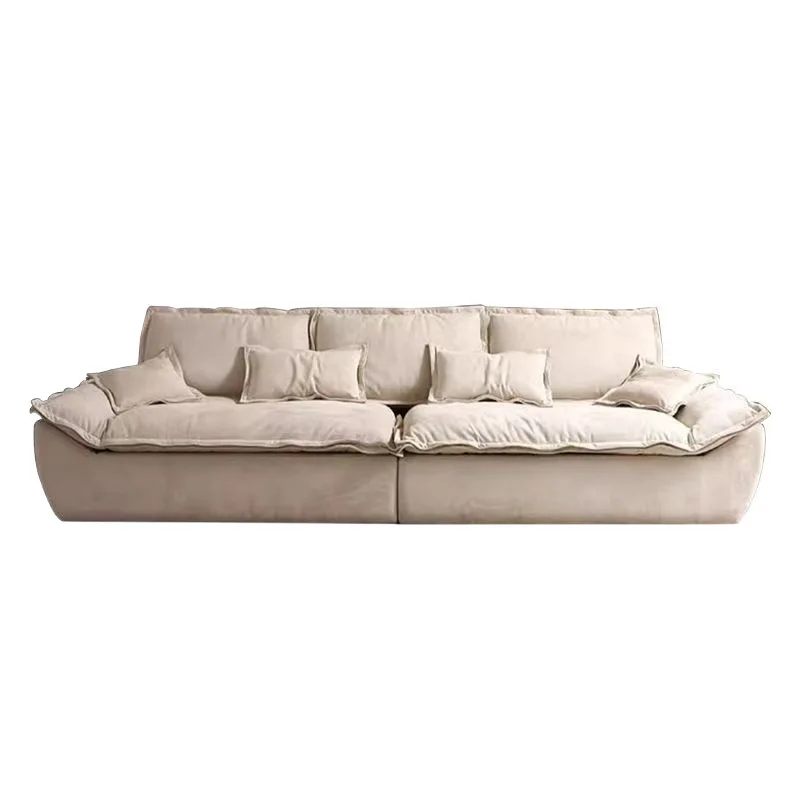 

Big sitting deep straight row four people lazy down sofa