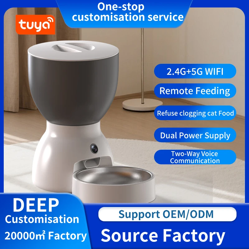 hit productFactory Top-Quality 3L Tuya APP Control WIFI Timed Automatic cat Food Smart Pet Feeder with HD Camera