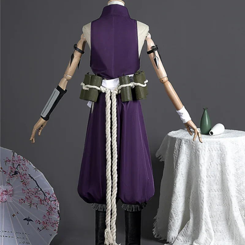 Anime Jigokuraku Yukudha Cosplay Kostum Kunoichi Il Sette Volpe di Ciao Sumire Viola Uniforme Festa di Halloween Set Completo da Donna