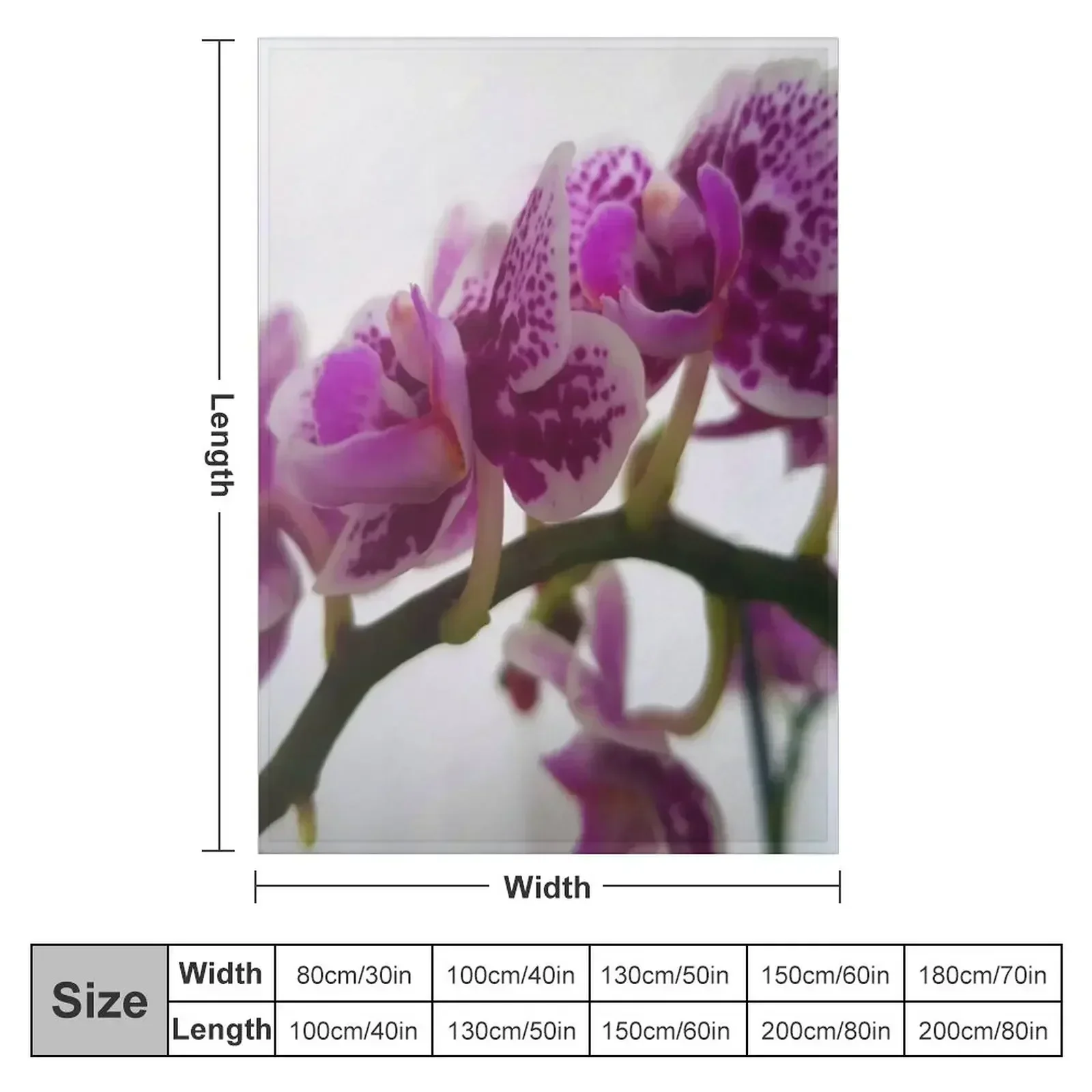 White or Purple Orchid on branch Throw Blanket Multi-Purpose Travel manga sofa bed Blankets