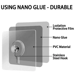 Kancalar, yapıştırıcılar, şeffaf, sondajsız güçlü fotoğraf çerçevesi, su geçirmez, mutfak, banyo, aksesuar, poster vidası 6 Büyük satış, satılık kancalar no. 5