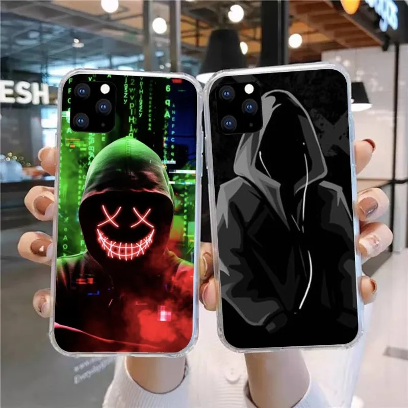 Hoodie Ghost Mobile Cell Phone Case for Huawei P50 P40 P30 Pro Mate 40 30 Pro Nova 8 8i Y7P Honor Clear Phone Cover Funda