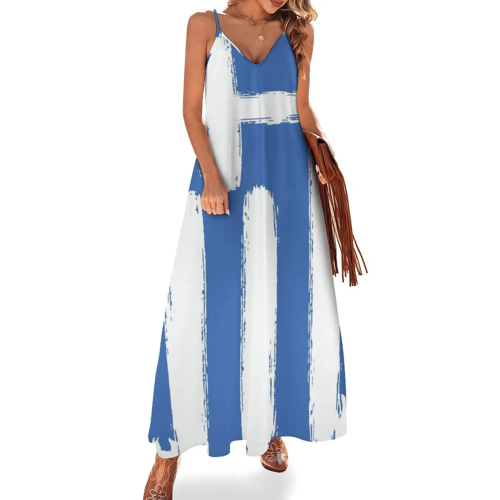 

Greek Flag Growing Up Greek Greece Sleeveless Dress summer dresses for women 2023 Summer skirt