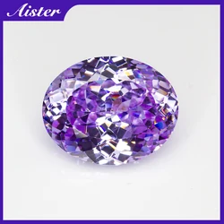 New Fancy Purple Blue Oval 100 Faceted Cut Cubic Zirconia Lab Zircon CZ 4K Cutting 5A+ Quality for Jewelry Making