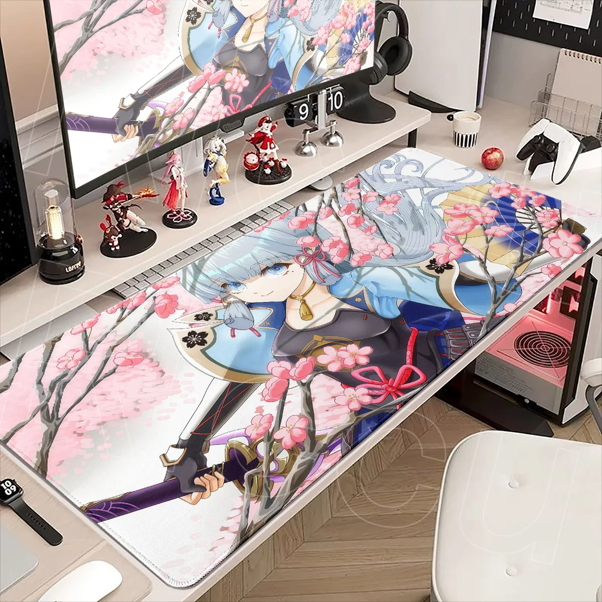 Genshin Impact Kamisato Ayaka Anime Gaming Mousepad Office Cute Keyboard Accessories Mouse Pad 900x400mm Rubber Anti-slip Carpet