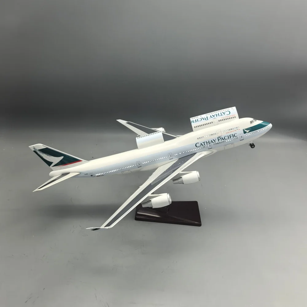 47cm Scale Aircraft B747-400 Pacific Airways Resin Model Plane Diecast Airplanes Cabin Door Openable Static Display Collection
