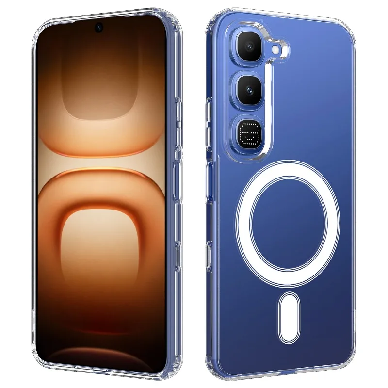 Transparent Acrylic Back Case for Infinix Hot 70 Pro 5G Shockproof Magnetic Pc Hard Cover for Infinix Hot70 70pro