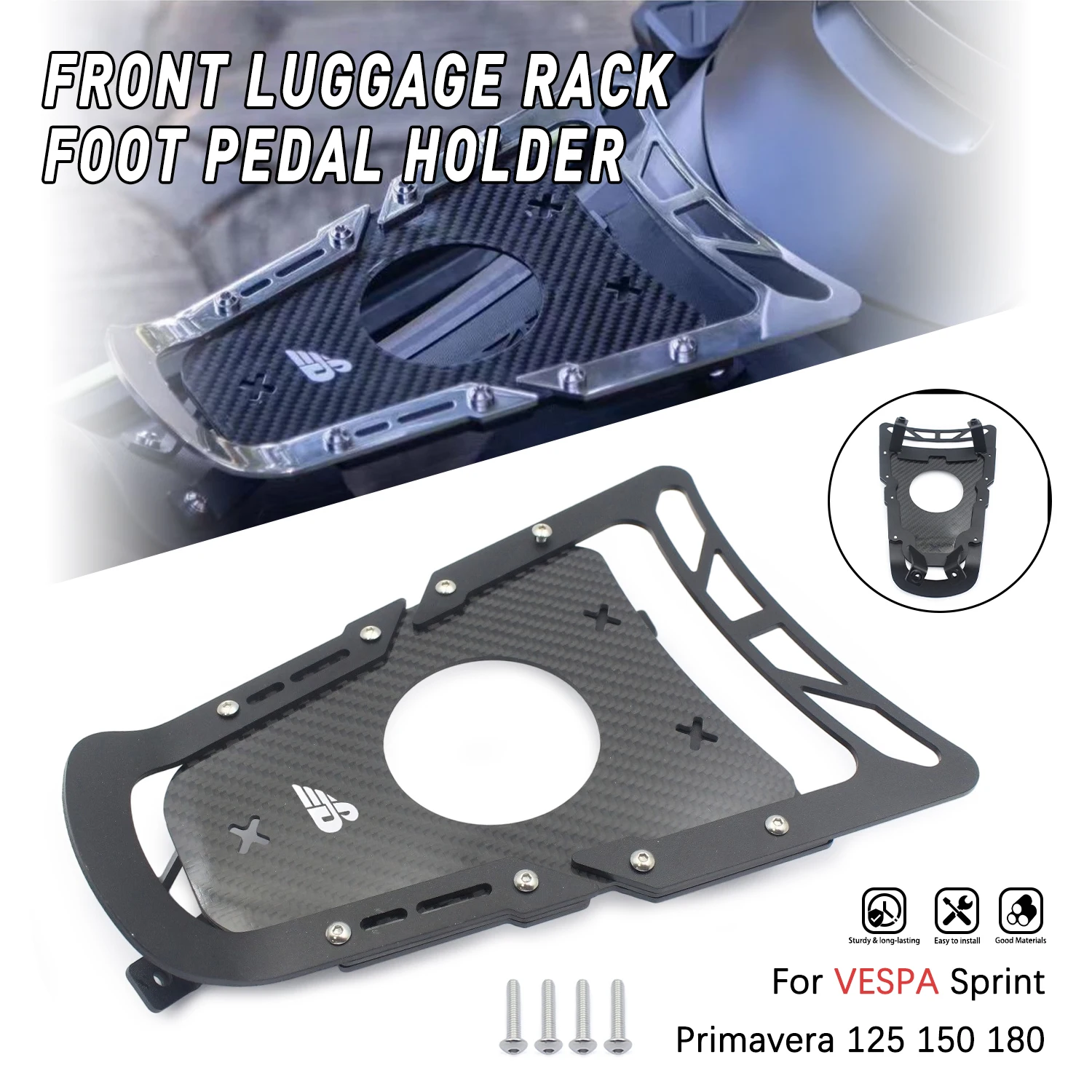 Front Luggage Foot Pedal For VESPA Sprint Primavera 150 180 2024 2025 2026 Luggage Rack Bracket Holder Motorcycle Part