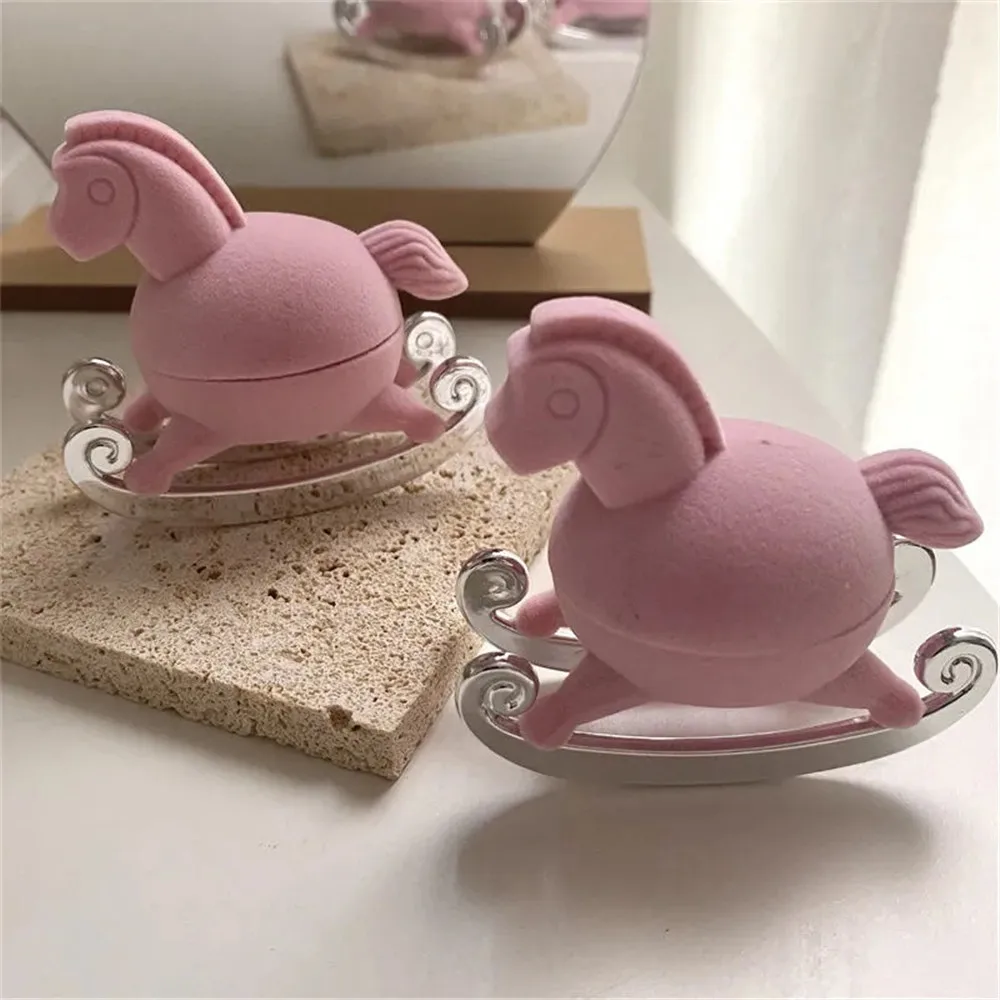 Cute Ring Ear Stud Box Horse Shape Jewelry Box Jewelry Storage Box Jewelry Box Container Wedding Ring Box Packing Gift