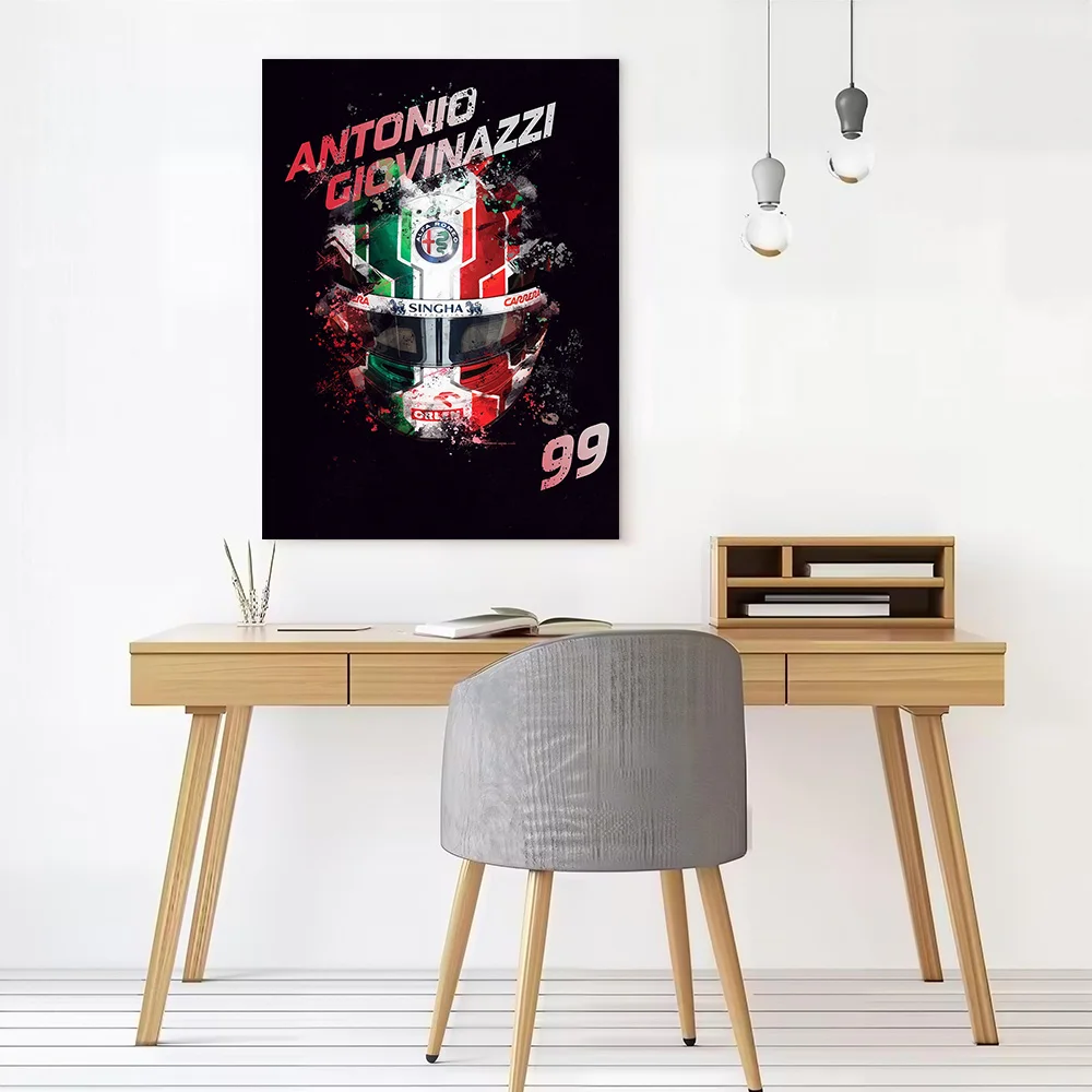 Antonio Giovinazzi F-Racing Printed Canvas Wall Art Customizable Paintings Poster Perfect Gift for Bedroom Decoration Wand Deko