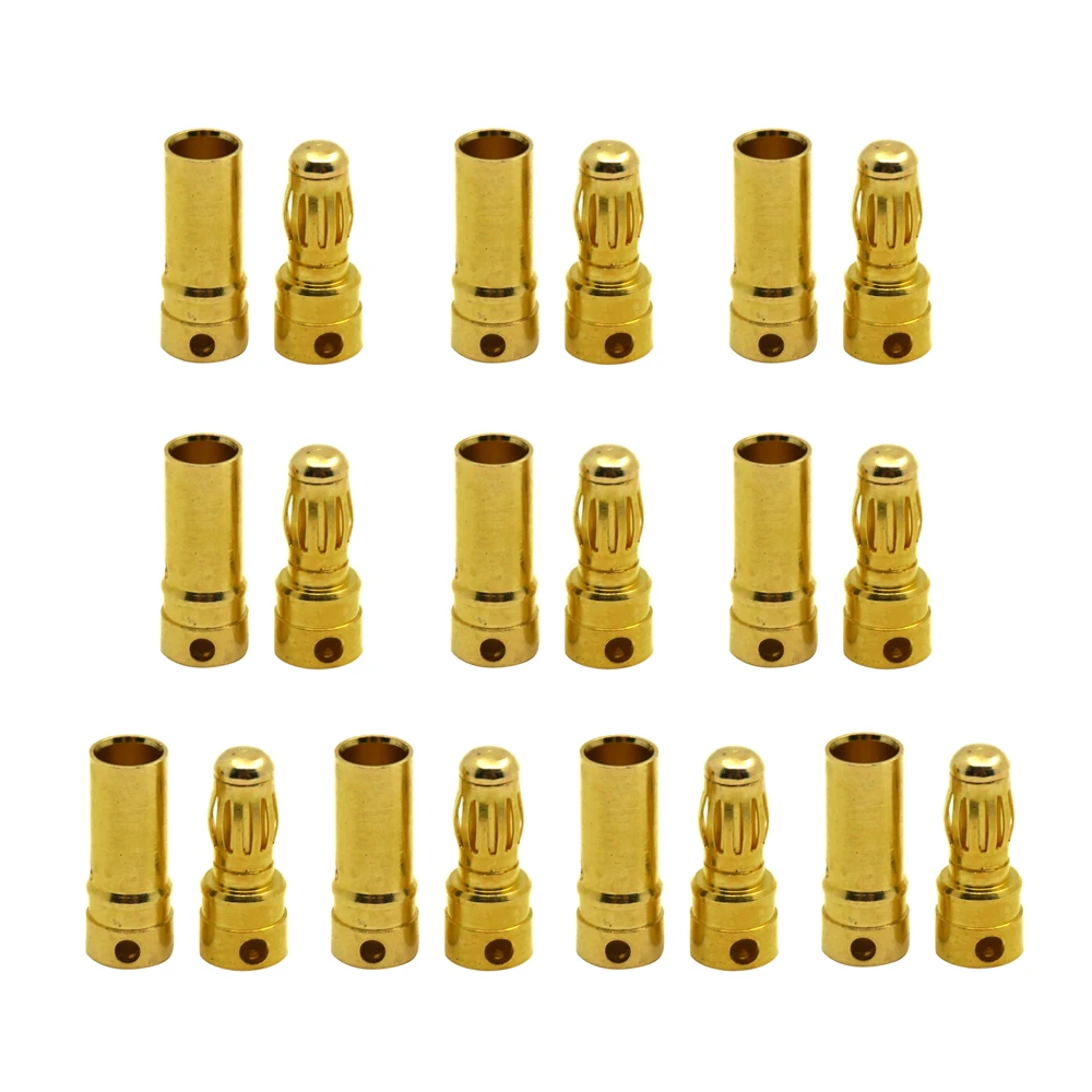 MIBIDAO 10Pair 2mm/3.5mm/4mm Gold-plated Bullet Banana Plug Male Female Bullet Banana Connector For RC Battery ESC Motor