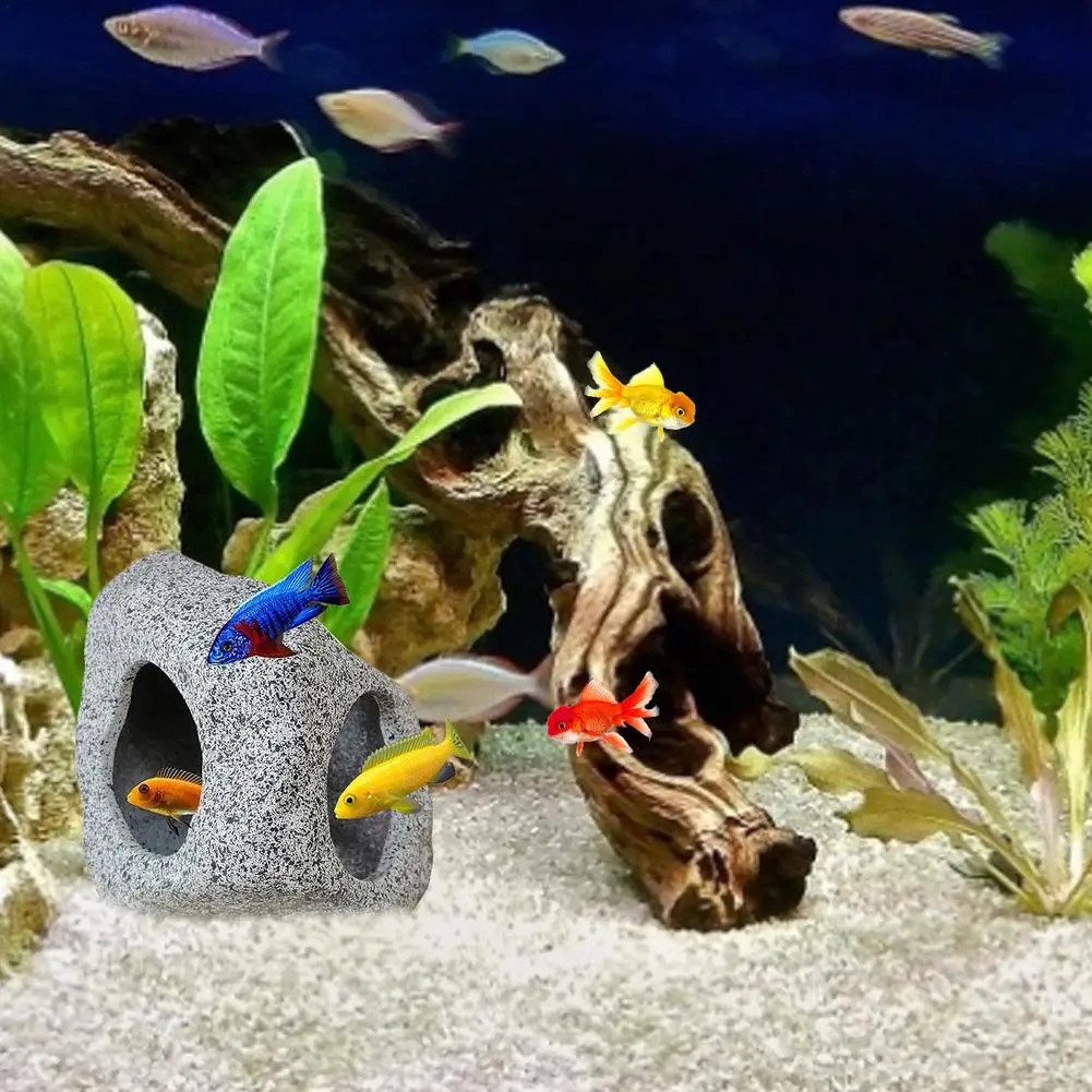 حوض السمك كهف الصخور خزان الأسماك بركة مخبأ لالروبيان Cichlid إخفاء تربية التفريخ المخبأ حوض السمك زينة اكسسوارات