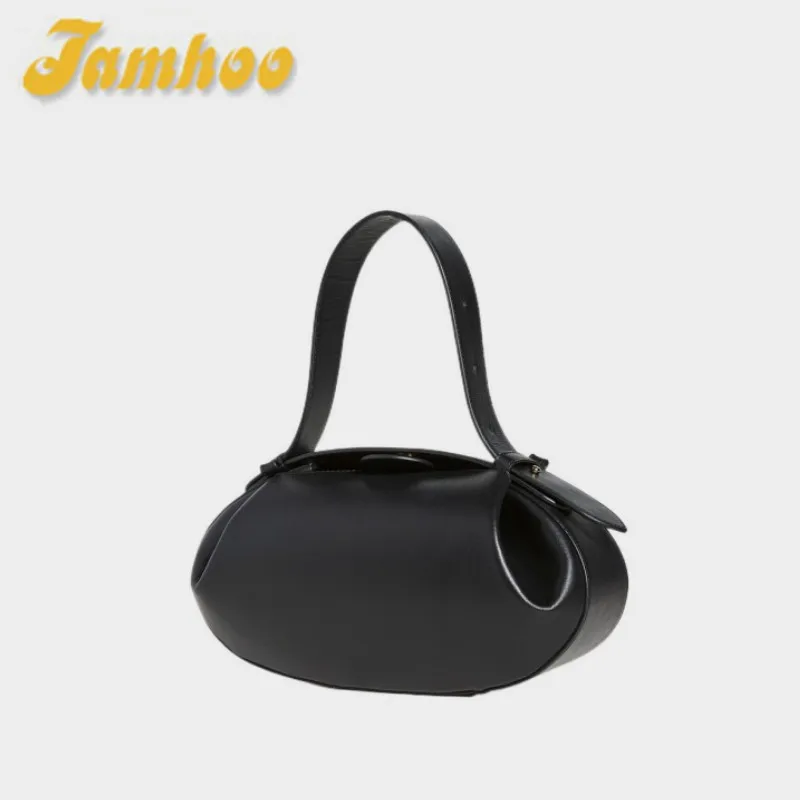 Jamhoo Women Bag New Circular PU Vintage Solid Hasp Soft Luxury Designer Bags Shoulder Bag Handbag Pures And Bags Crossbody