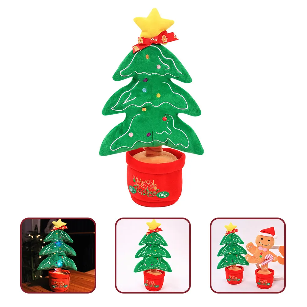 

Christmas Dancing Singing Talking Gingerbread Man Light Decoration Fun for Kids Holiday Party Green Bedroom Decor Electric Xmas