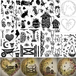 Country Garden Collection Clear Stamps Stencil for DIY Scrapbook Embossed Paper Card Album Craft Template Supplies Decoration