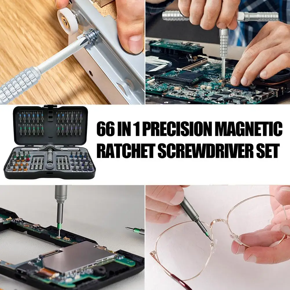 

Набор отверток с трещоткой 66 в 1, магнитный набор бит из стали S2 с гибким штоком и удлинителем, универсальный набор инструментов высокой твердости