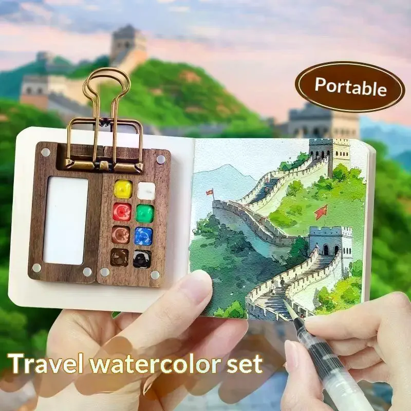 8/15 Grid Box Portable Pocket Artist Watercolor Paint Palette Mini Travel Paint Palette With Clip For Painters Artists Students