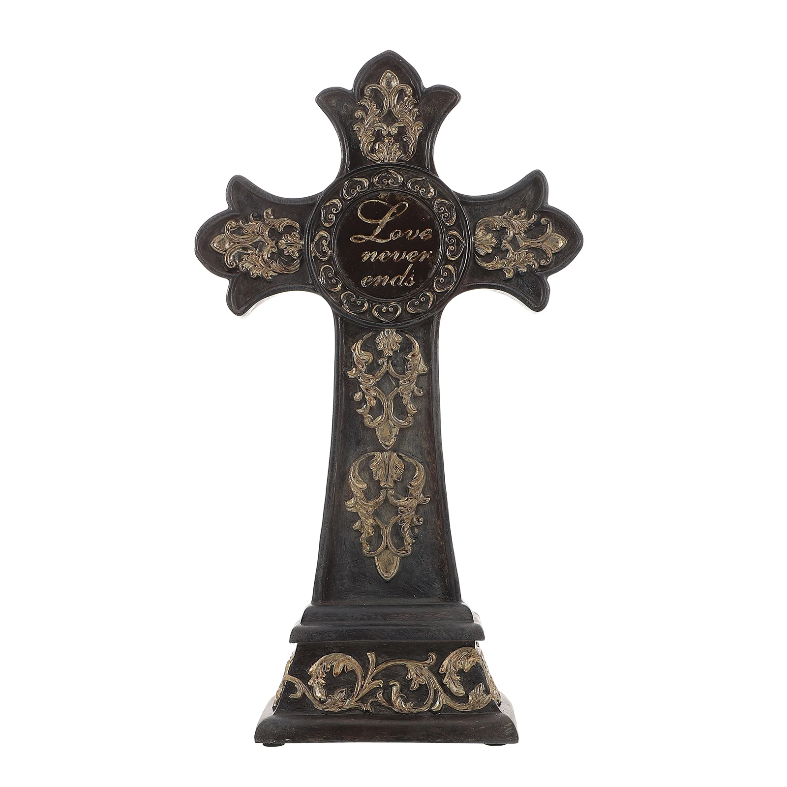 

Elegant European Style Home Decor Cross Resin Craft Coffee Table Ornament Religious Catholic Desktop Decoration Party Festival