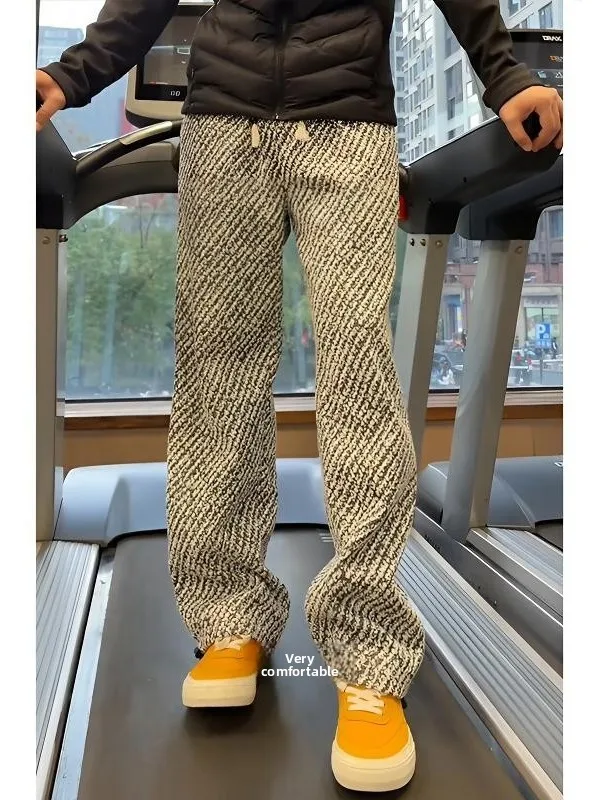 

Мужские повседневные брюки премиум-класса с широкими штанинами и прямым кроем, свободные, роскошные, универсальные, длинные, модные, в американском деловом стиле