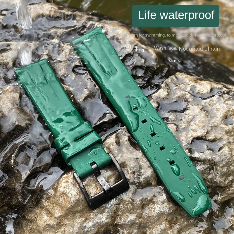 Non-Dust Silicone Watch Strap for Rolex Black Green Blue Water Ghost Daytona Yacht Famous Log Waterproof Sweat-Proof Watchband