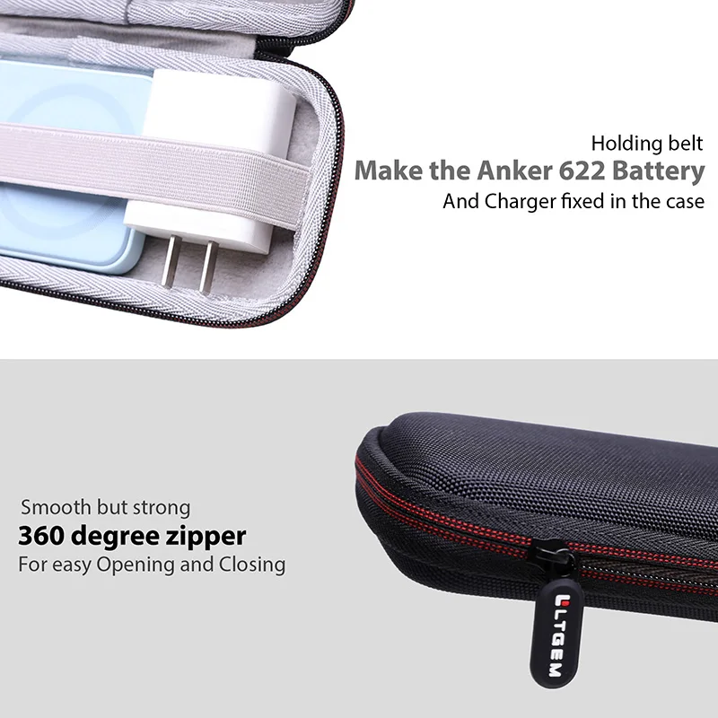 LTGEM EVA Жесткий Чехол для Anker 622 Магнитная батарея MagGo 5000 мАч складное магнитное Беспроводное зарядное устройство дорожная сумка для хранения