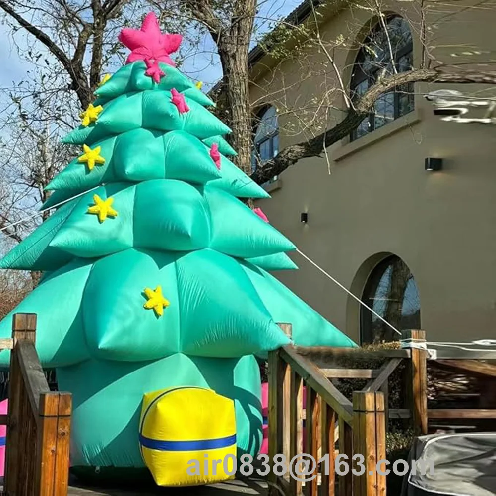 20ft Giant Blow Up Inflatable Christmas Tree With Multi-Color Gift Box Christmas Ornaments Outdoor Yard Lawn Party Decoration