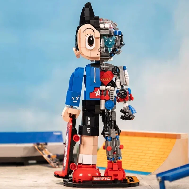 

Astro Boy Skateboard Boy Building Blocks Children's Educational Assembly Boys Toy Model Desktop Ornaments Collection Gift