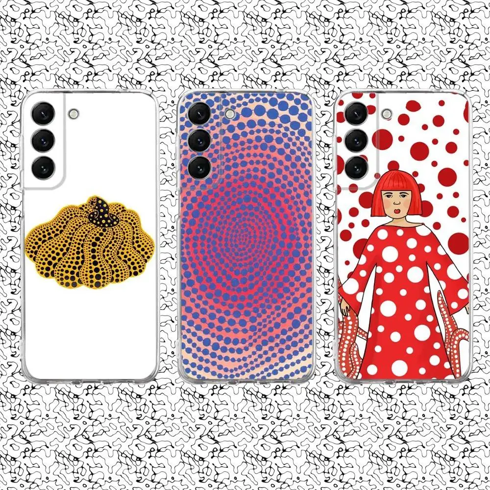 

Y-yayoi K-Kusama Art Phone Case For Samsung S24,30,21,22,23,20 FE,lite,PIus,Ultra,5G,Note,9,10 Transparent Cover