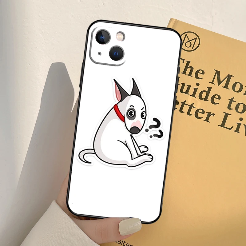 Bull Terrier Dog Puppies Funny Phone Case For iPhone 16 15 14 Pro Max Plus 11 12 13 Pro Max XS 6 12 13 Mini Cover Shell