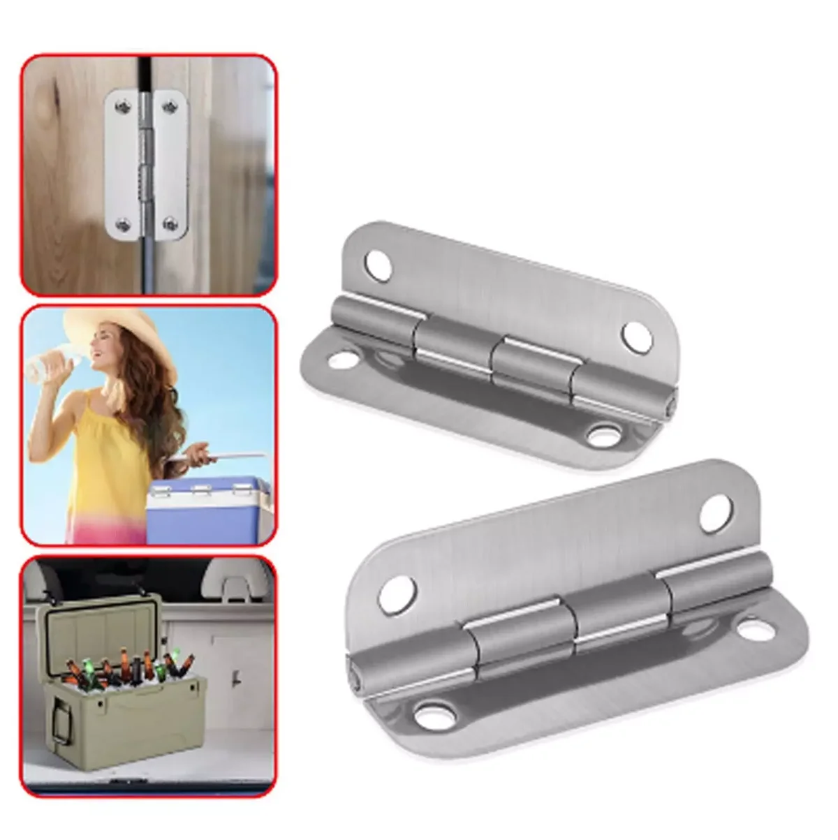 4 шт., универсальные дверные петли для мебельного шкафа, петли для крепления ящика из нержавеющей стали, фурнитура, аксессуары для коробки для ледяных сундук, кулер
